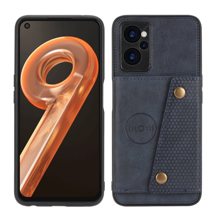 For OPPO Realme 9i Double Buckle PU + TPU Shockproof Magnetic Phone Case
