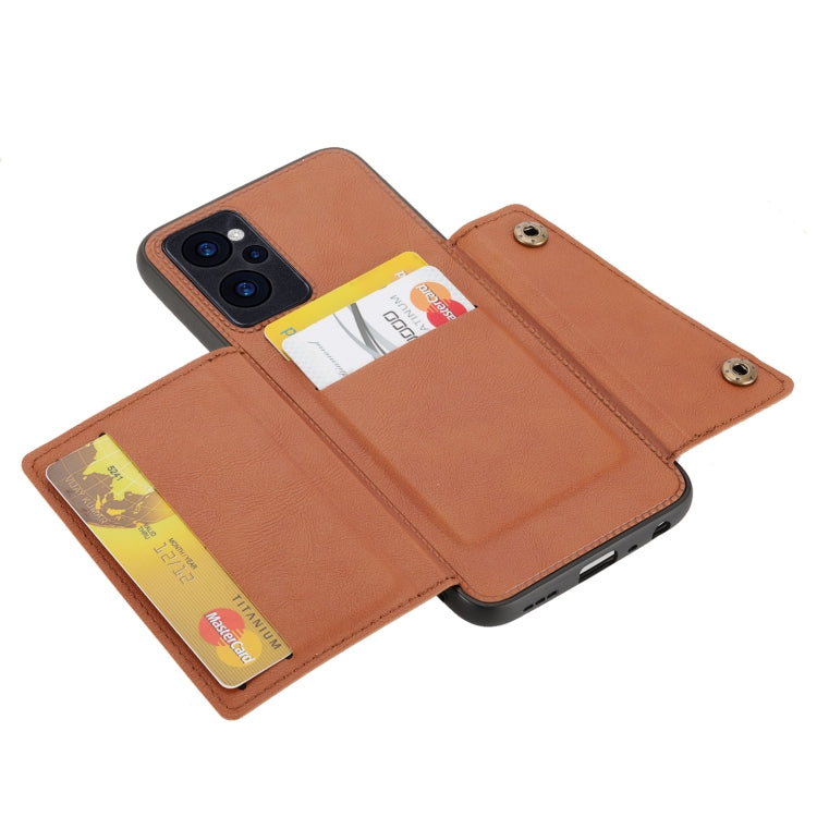 For OPPO Realme 9i Double Buckle PU + TPU Shockproof Magnetic Phone Case