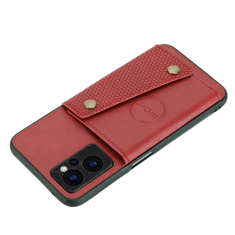 For OPPO Realme 9i Double Buckle PU + TPU Shockproof Magnetic Phone Case