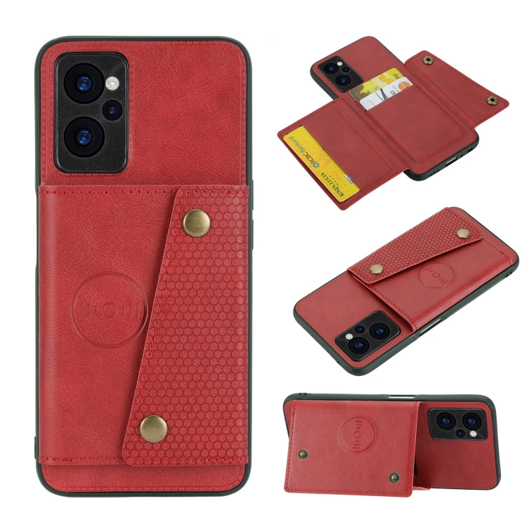 For OPPO Realme C35 Double Buckle PU + TPU Shockproof Magnetic Phone Case