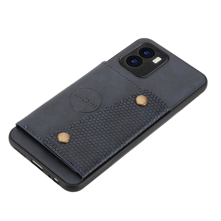 For vivo Y15s Double Buckle PU + TPU Shockproof Magnetic Phone Case