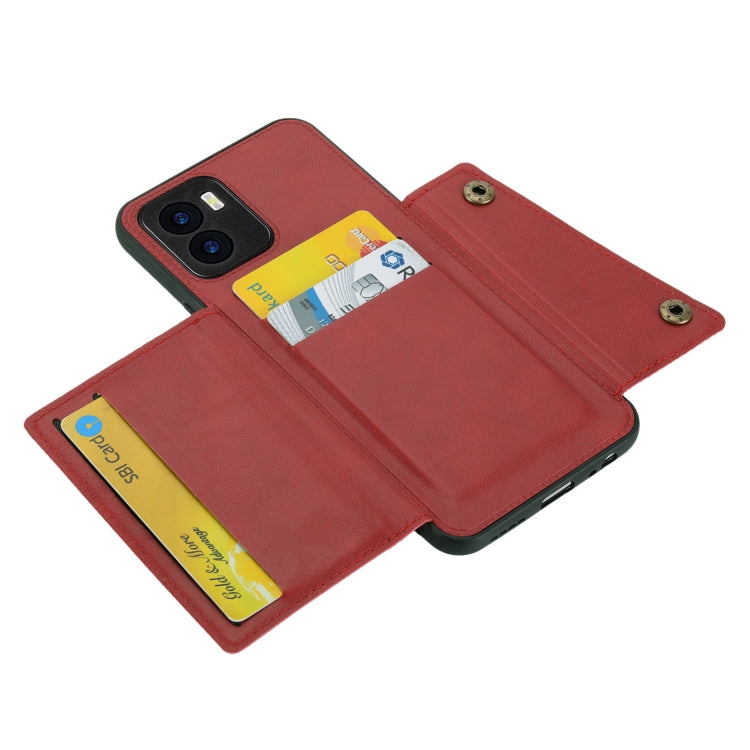 For vivo Y15s Double Buckle PU + TPU Shockproof Magnetic Phone Case