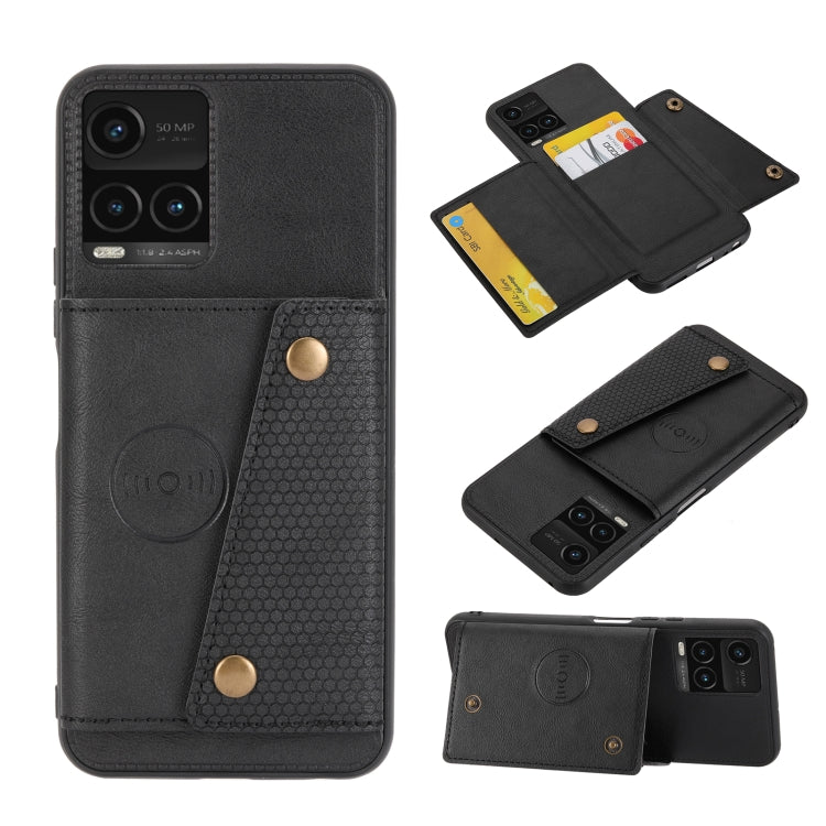 For vivo Y33s Double Buckle PU + TPU Shockproof Magnetic Phone Case