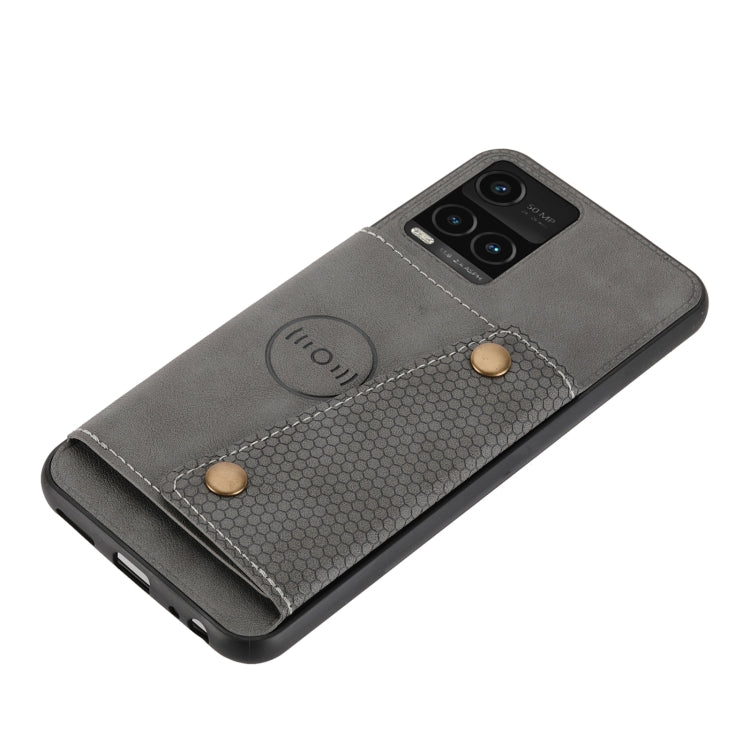 For vivo Y33s Double Buckle PU + TPU Shockproof Magnetic Phone Case