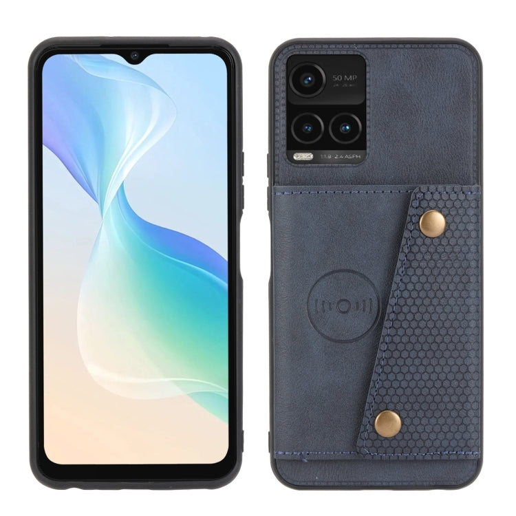 For vivo Y33s Double Buckle PU + TPU Shockproof Magnetic Phone Case