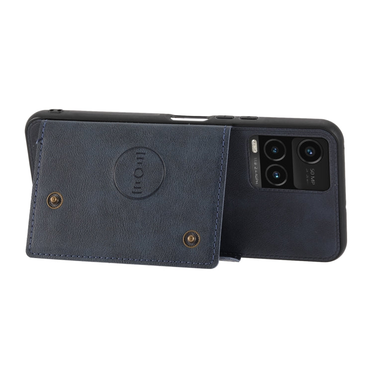 For vivo Y33s Double Buckle PU + TPU Shockproof Magnetic Phone Case