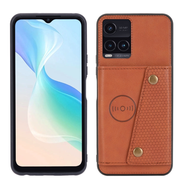 For vivo Y33s Double Buckle PU + TPU Shockproof Magnetic Phone Case