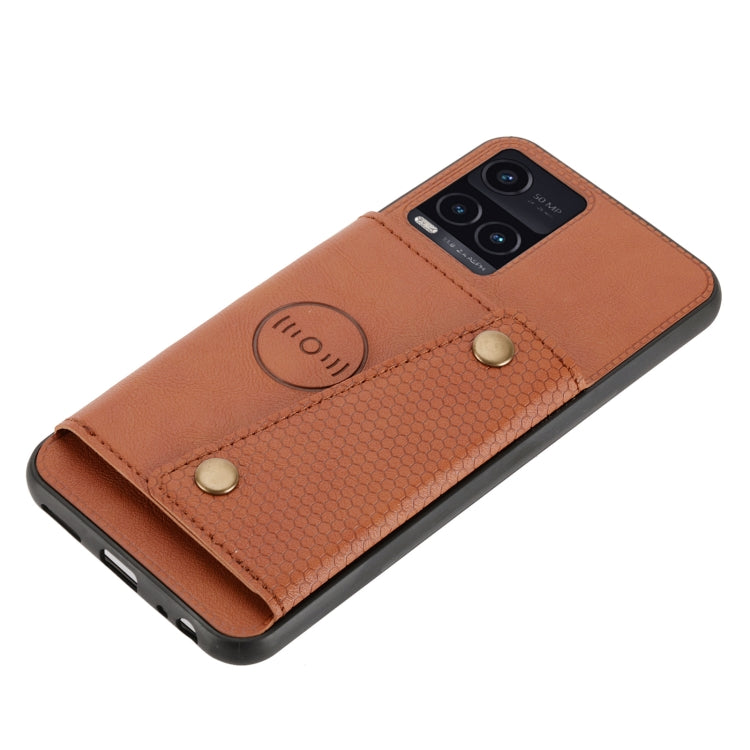 For vivo Y33s Double Buckle PU + TPU Shockproof Magnetic Phone Case