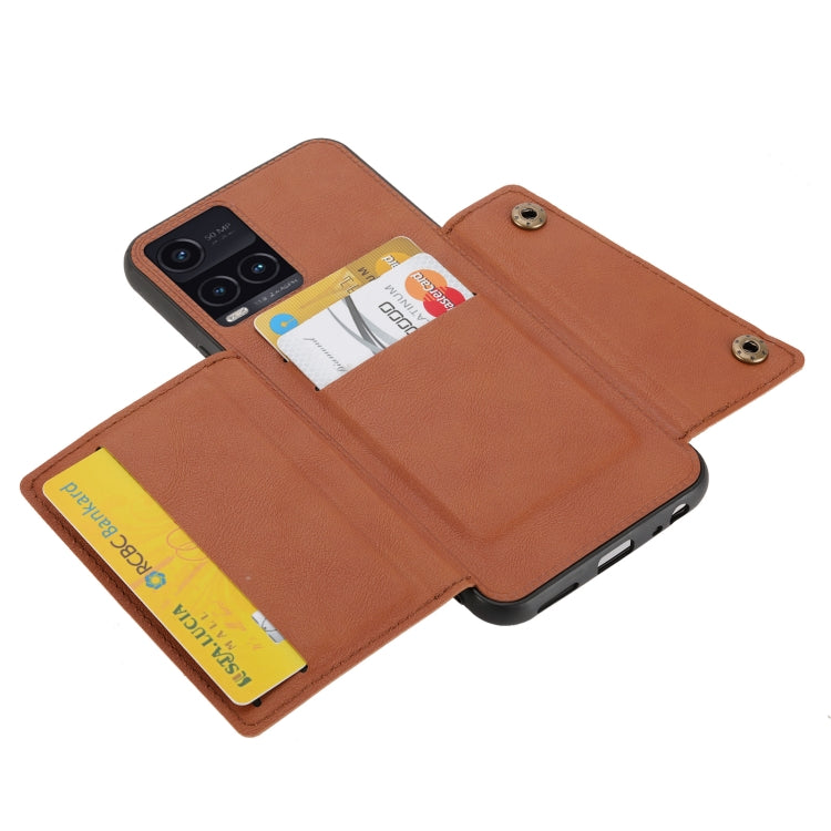 For vivo Y33s Double Buckle PU + TPU Shockproof Magnetic Phone Case