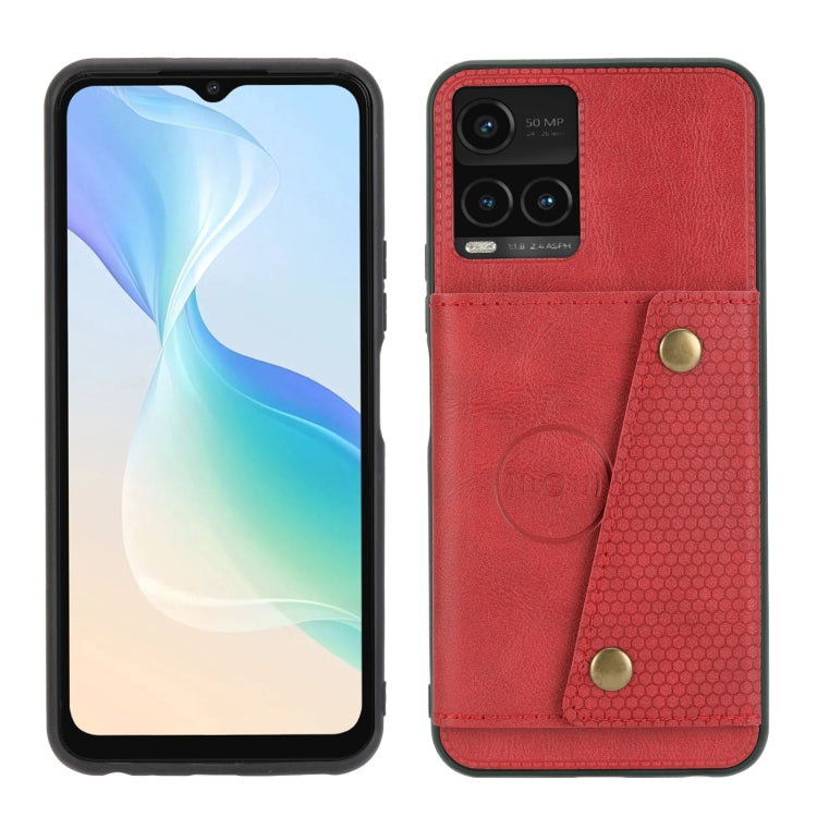 For vivo Y33s Double Buckle PU + TPU Shockproof Magnetic Phone Case