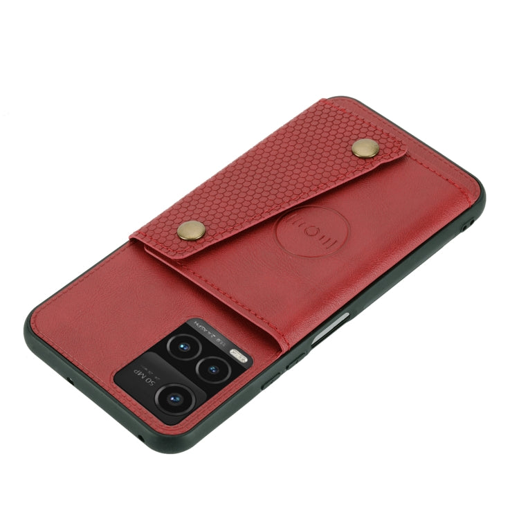 For vivo Y33s Double Buckle PU + TPU Shockproof Magnetic Phone Case