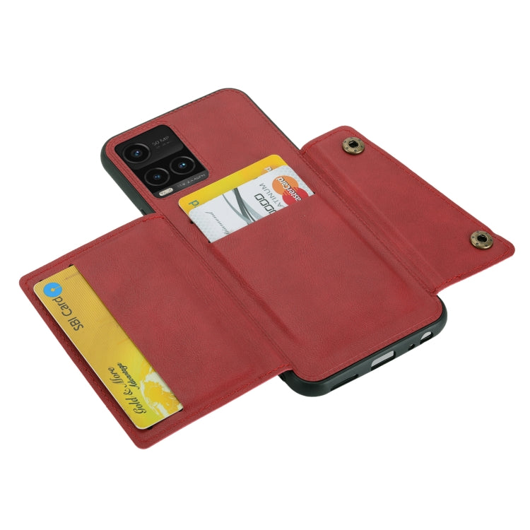 For vivo Y33s Double Buckle PU + TPU Shockproof Magnetic Phone Case