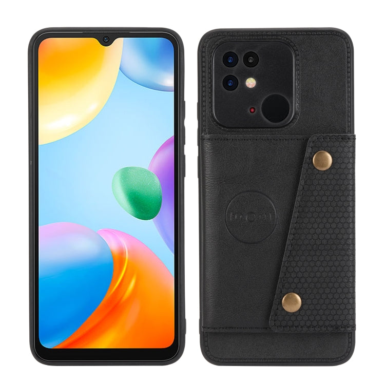 For Xiaomi Redmi 10C Double Buckle PU + TPU Shockproof Magnetic Phone Case