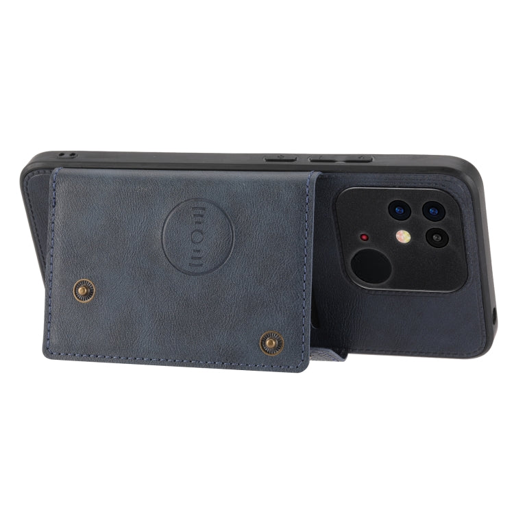 For Xiaomi Redmi 10C Double Buckle PU + TPU Shockproof Magnetic Phone Case