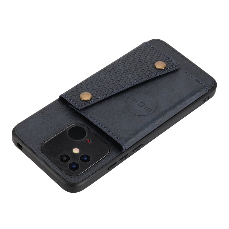 For Xiaomi Redmi 10C Double Buckle PU + TPU Shockproof Magnetic Phone Case