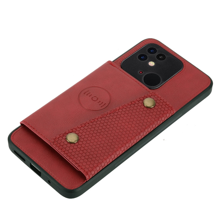 For Xiaomi Redmi 10C Double Buckle PU + TPU Shockproof Magnetic Phone Case