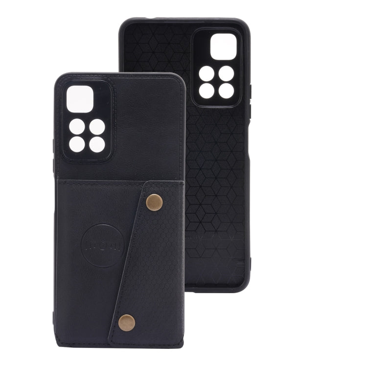 For Xiaomi Redmi Note 11 5G Chinese Double Buckle PU + TPU Shockproof Magnetic Phone Case