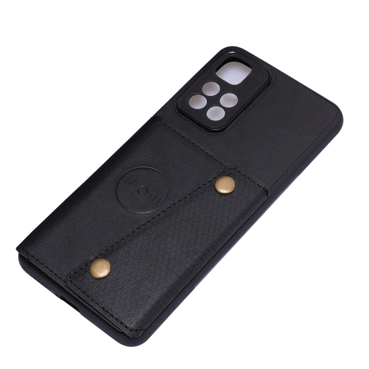 For Xiaomi Redmi Note 11 5G Chinese Double Buckle PU + TPU Shockproof Magnetic Phone Case