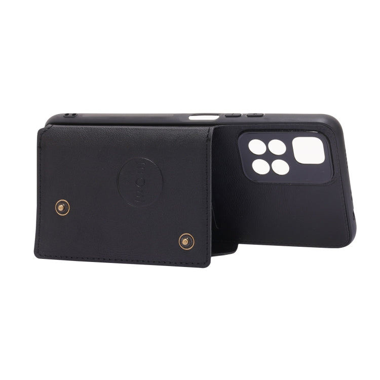 For Xiaomi Redmi Note 11 5G Chinese Double Buckle PU + TPU Shockproof Magnetic Phone Case