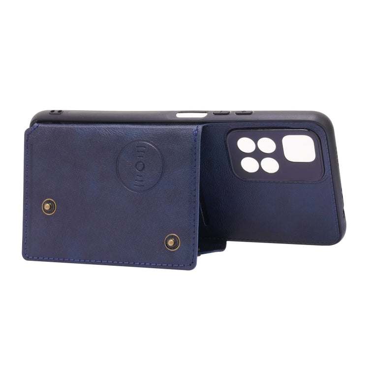 For Xiaomi Redmi Note 11 5G Chinese Double Buckle PU + TPU Shockproof Magnetic Phone Case