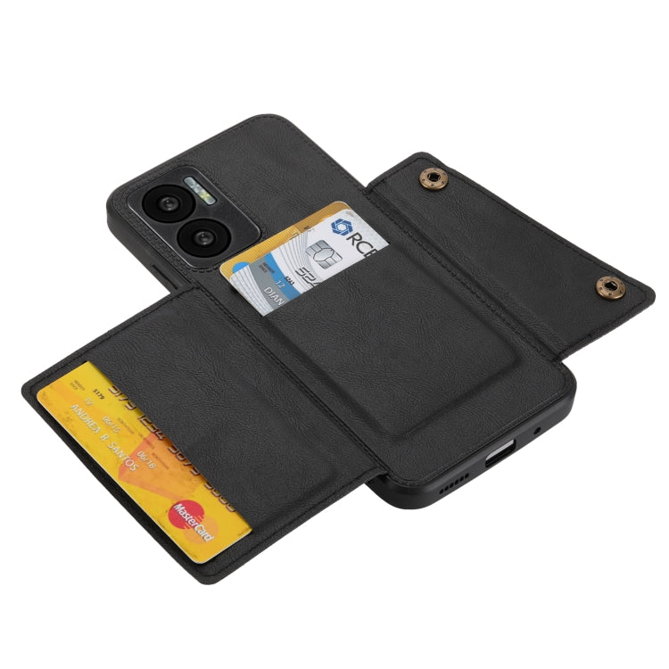 For Xiaomi Redmi Note 11E Double Buckle PU + TPU Shockproof Magnetic Phone Case