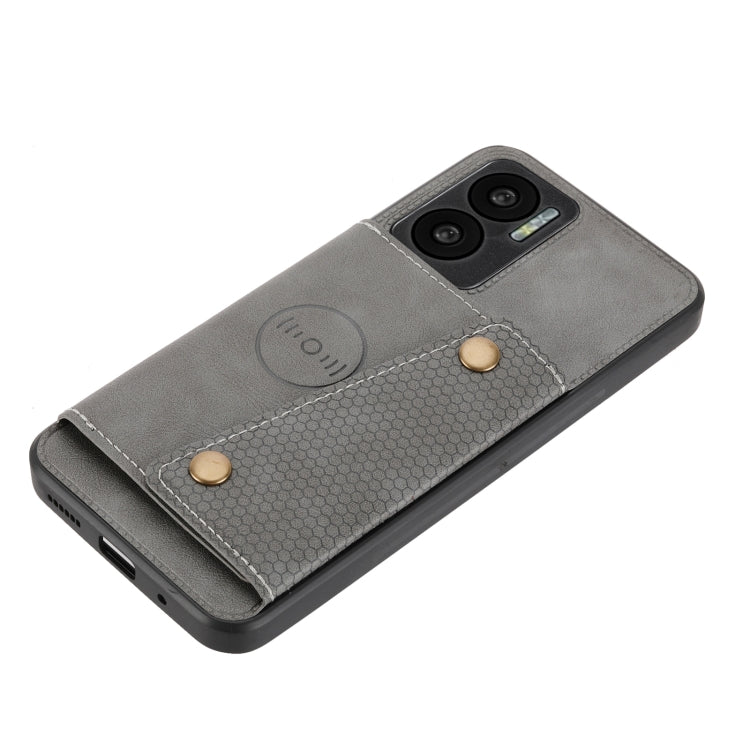 For Xiaomi Redmi Note 11E Double Buckle PU + TPU Shockproof Magnetic Phone Case