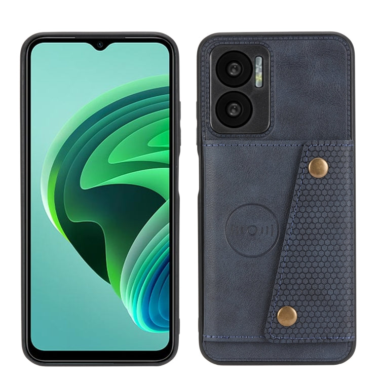 For Xiaomi Redmi Note 11E Double Buckle PU + TPU Shockproof Magnetic Phone Case