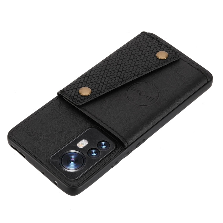 For Xiaomi 12 Double Buckle PU + TPU Shockproof Magnetic Phone Case