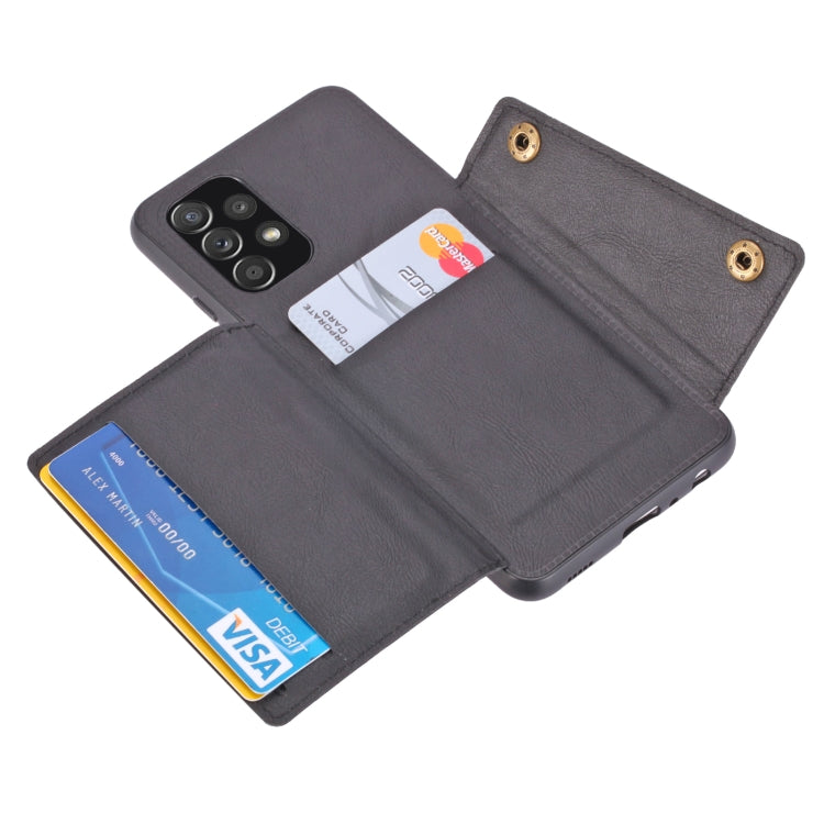 For Samsung Galaxy A73 5G Double Buckle PU + TPU Shockproof Magnetic Phone Case