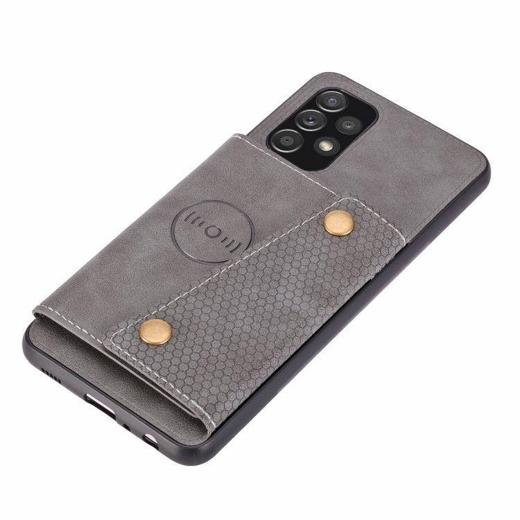 For Samsung Galaxy A73 5G Double Buckle PU + TPU Shockproof Magnetic Phone Case
