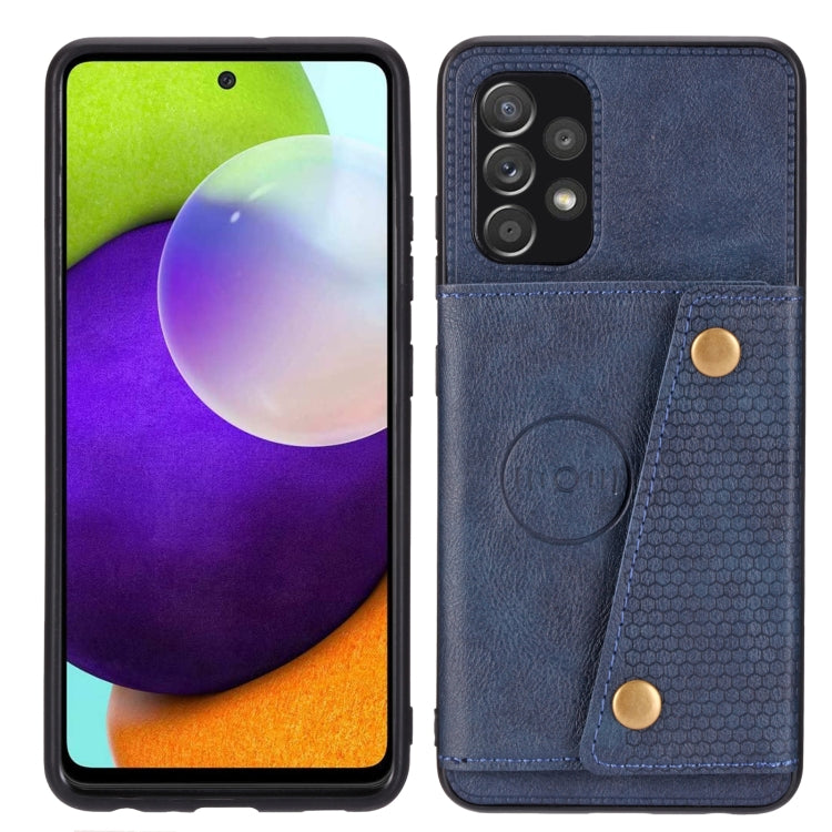 For Samsung Galaxy A73 5G Double Buckle PU + TPU Shockproof Magnetic Phone Case