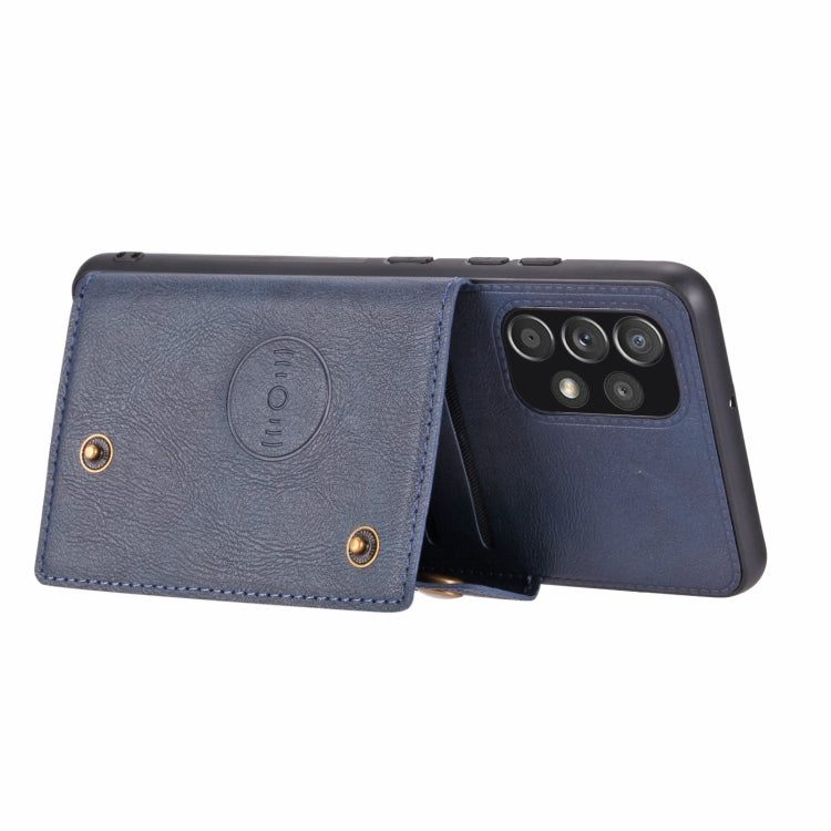 For Samsung Galaxy A73 5G Double Buckle PU + TPU Shockproof Magnetic Phone Case