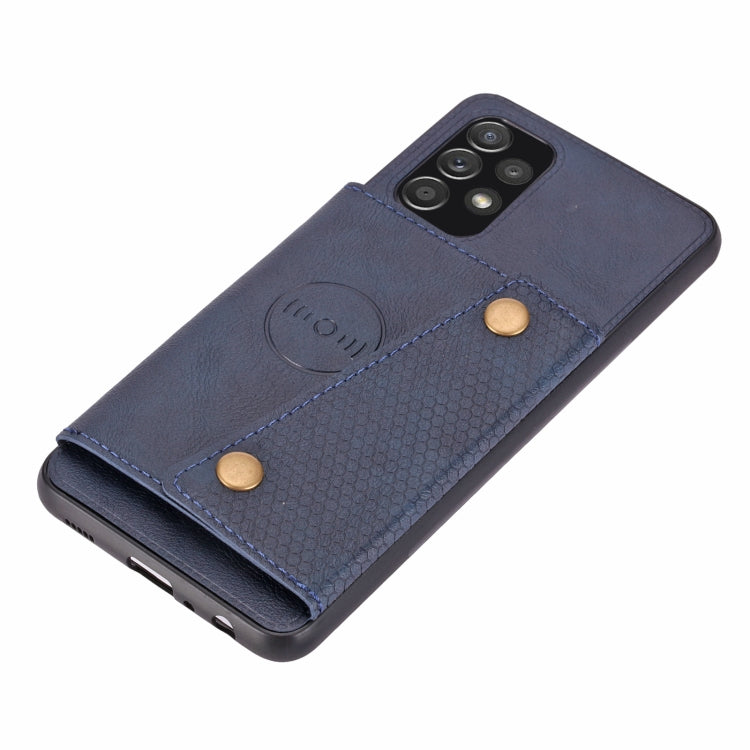 For Samsung Galaxy A73 5G Double Buckle PU + TPU Shockproof Magnetic Phone Case