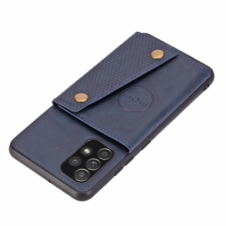 For Samsung Galaxy A73 5G Double Buckle PU + TPU Shockproof Magnetic Phone Case