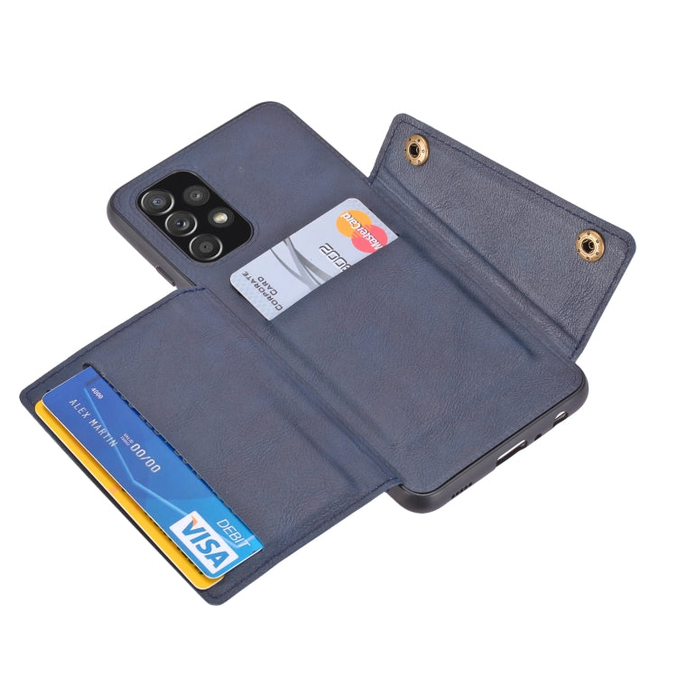For Samsung Galaxy A73 5G Double Buckle PU + TPU Shockproof Magnetic Phone Case