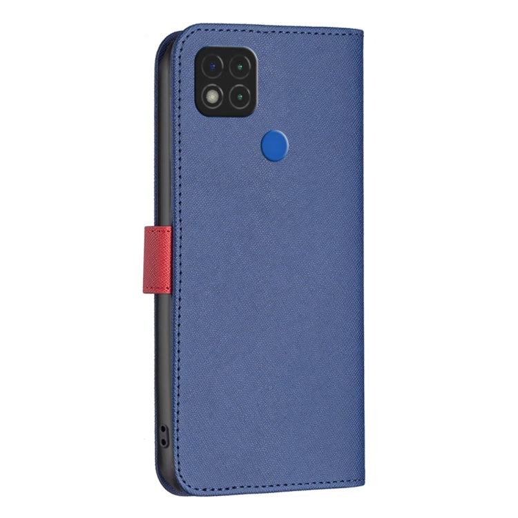 For Xiaomi Redmi 9C / 10A BF13 Color Matching Cross Texture Leather Phone Case