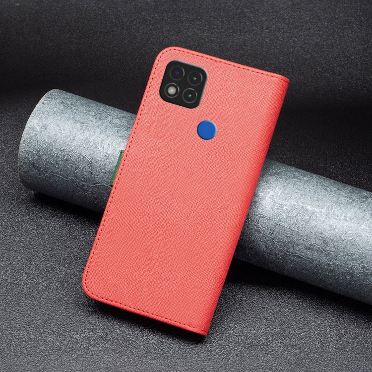 For Xiaomi Redmi 9C / 10A BF13 Color Matching Cross Texture Leather Phone Case