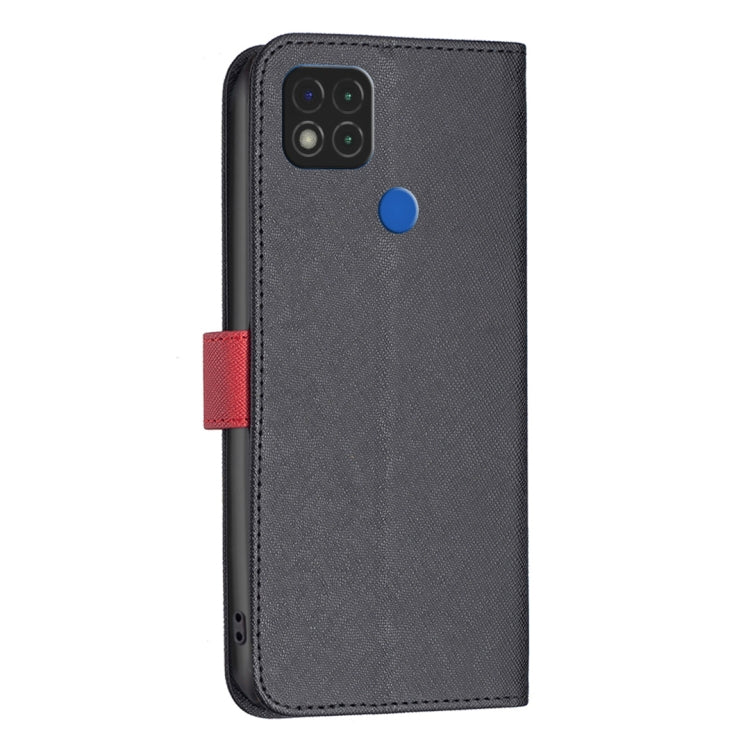 For Xiaomi Redmi 9C / 10A BF13 Color Matching Cross Texture Leather Phone Case