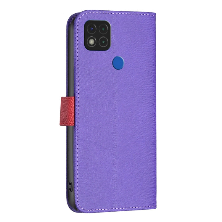 For Xiaomi Redmi 9C / 10A BF13 Color Matching Cross Texture Leather Phone Case