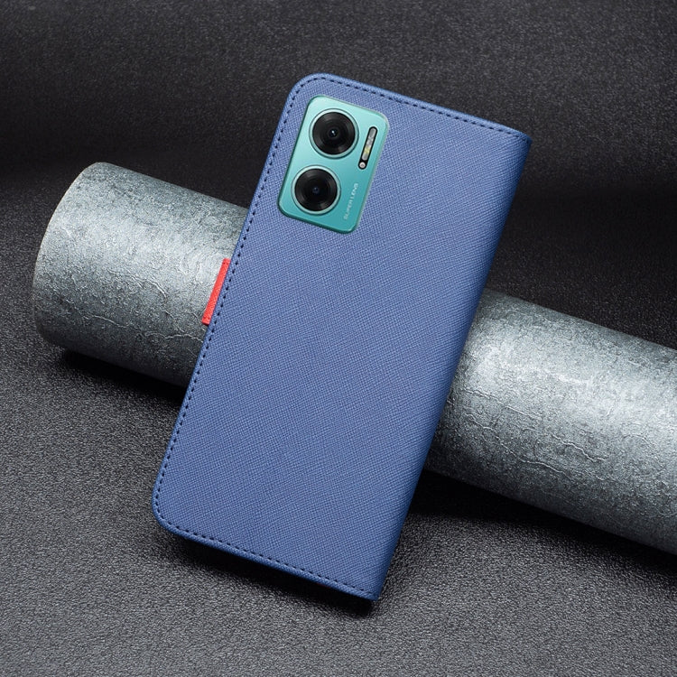 For Xiaomi Redmi 10 5G / Note 11E BF13 Color Matching Cross Texture Leather Phone Case