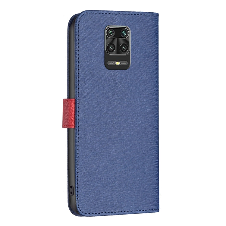 For Xiaomi Redmi Note 9 Pro Max BF13 Color Matching Cross Texture Leather Phone Case