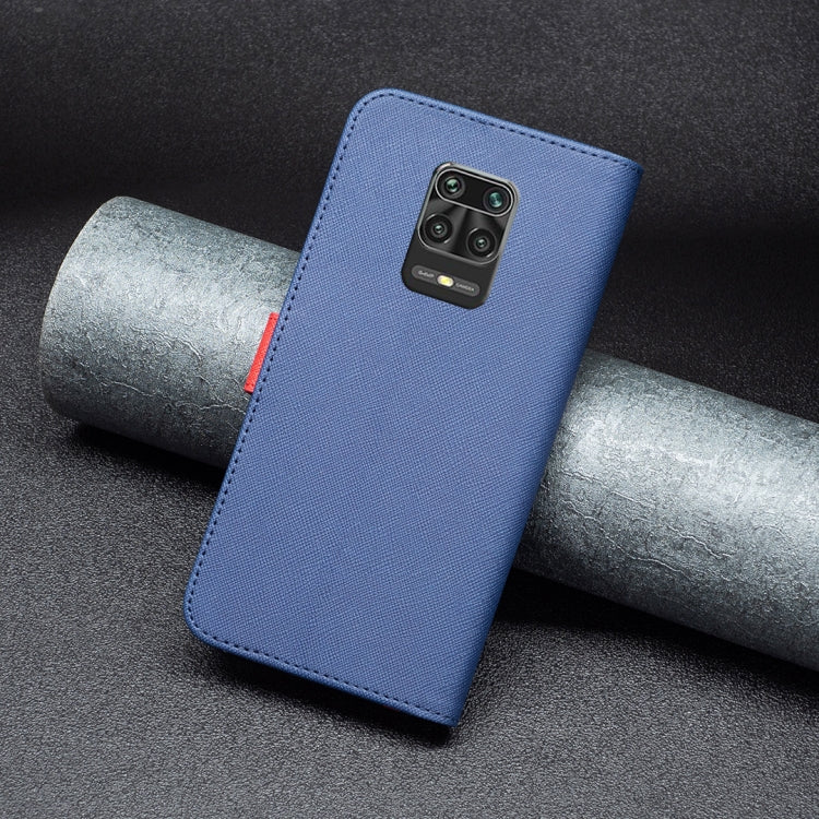 For Xiaomi Redmi Note 9 Pro Max BF13 Color Matching Cross Texture Leather Phone Case