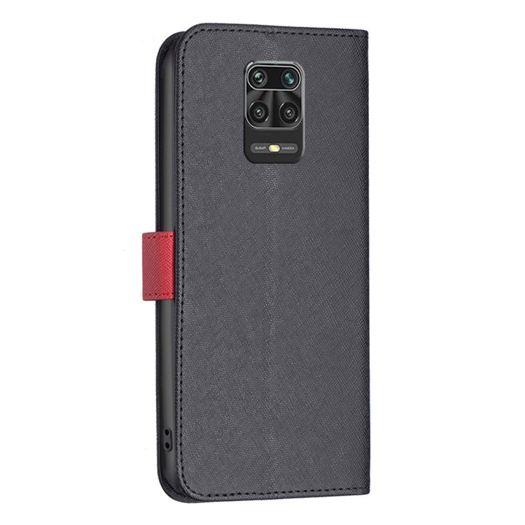 For Xiaomi Redmi Note 9 Pro Max BF13 Color Matching Cross Texture Leather Phone Case