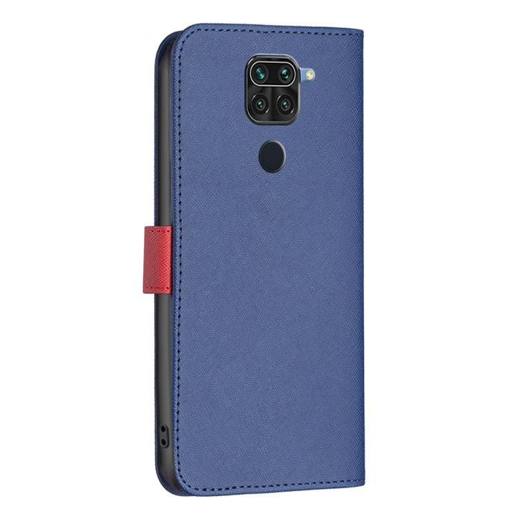For Xiaomi Redmi Note 9 BF13 Color Matching Cross Texture Leather Phone Case