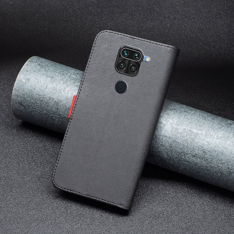 For Xiaomi Redmi Note 9 BF13 Color Matching Cross Texture Leather Phone Case