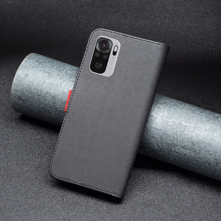 For Xiaomi Redmi Note 10S BF13 Color Matching Cross Texture Leather Phone Case