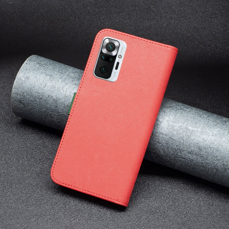 For Xiaomi Redmi Note 10 Pro BF13 Color Matching Cross Texture Leather Phone Case