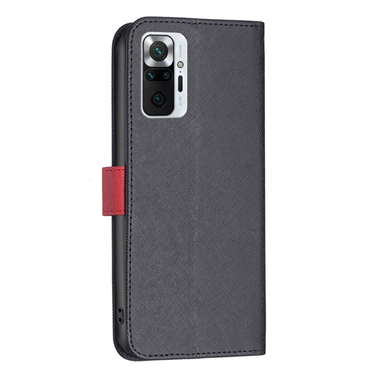 For Xiaomi Redmi Note 10 Pro BF13 Color Matching Cross Texture Leather Phone Case
