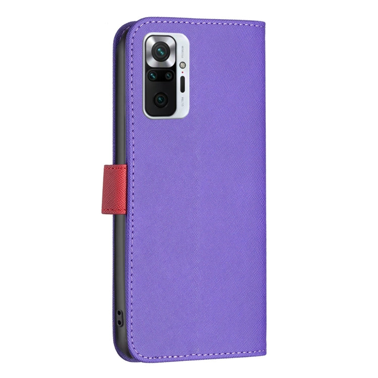 For Xiaomi Redmi Note 10 Pro BF13 Color Matching Cross Texture Leather Phone Case