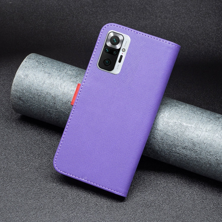 For Xiaomi Redmi Note 10 Pro BF13 Color Matching Cross Texture Leather Phone Case